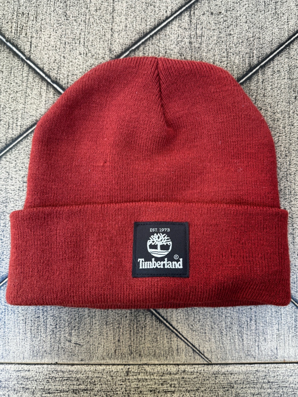 Timberland Rust Red Logo Beanie OS